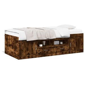 vidaXL Tagesbett mit Schubladen ohne Matratze R&auml;uchereiche 100x200 cm