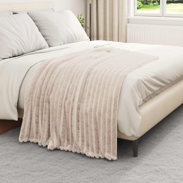 vidaXL &Uuml;berwurfdecke Beige 150 x 130 cm Fleece