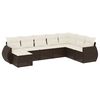 vidaXL 8-tlg. Garten-Sofagarnitur mit Kissen Braun Poly Rattan