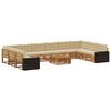vidaXL Sofagarnituren 11 stk. Natur und Beige Massivholz Akazie