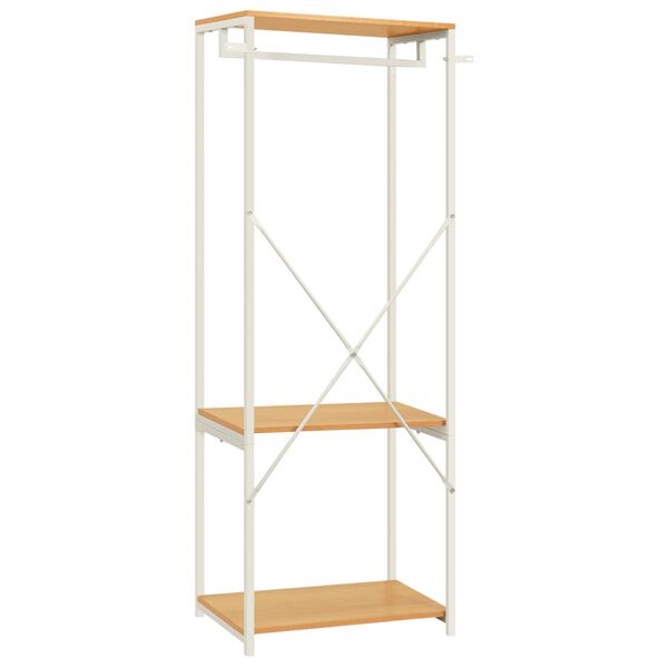 vidaXL Kleiderschrank Wei&szlig; und Eichen-Optik 60x40x167 cm Metall