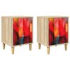 vidaXL Nachttisch HEESCH 2 stk. Sonoma-Eiche 36 x 33 x 50 cm