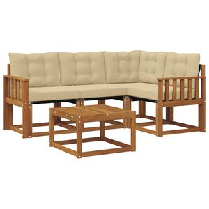 vidaXL Outdoor-Sofagarnitur mit Kissen 5 pcs Natur und Beige