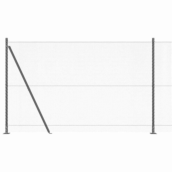 vidaXL Zaunpfosten Grau 10 x 1,5 m (13 mm Maschenweite) Stahl und PVC