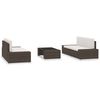 vidaXL 5-tlg. Garten-Lounge-Set Poly Rattan Braun