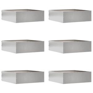 vidaXL Raseneinfassung 6 pcs Silber 40 x 40 x 13 cm Edelstahl