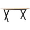 vidaXL Couchtisch X-Gestell 90x40x45cm Massivholz Kiefer und Stahl