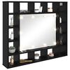 vidaXL Spiegelschrank mit Regal Schwarz Eichen-Optik 91 x 15 x 76,5 cm