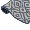 vidaXL Outdoor-Teppich Flachgewebe 160x230 cm Blau Gestreift