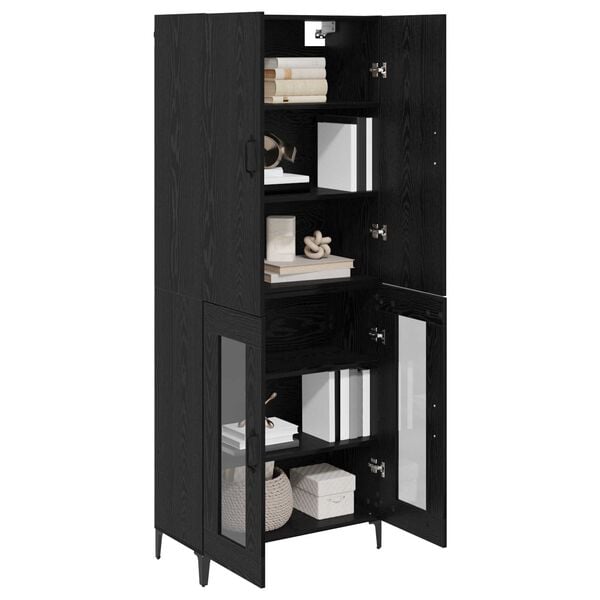 vidaXL Highboard Schwarz Eichen-Optik 69,5 x 34 x 180 cm Holzwerkstoff