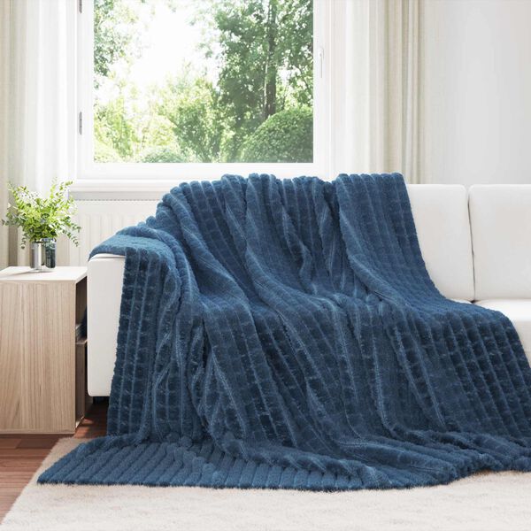 vidaXL &Uuml;berwurfdecke Marineblau 240 x 220 cm Fleece