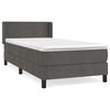 vidaXL Boxspringbett mit Matratze Dunkelgrau 90x200 cm Samt