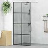 vidaXL Walk-in Duschwand Schwarz 90 x 195 cm Geh&auml;rtetes Glas