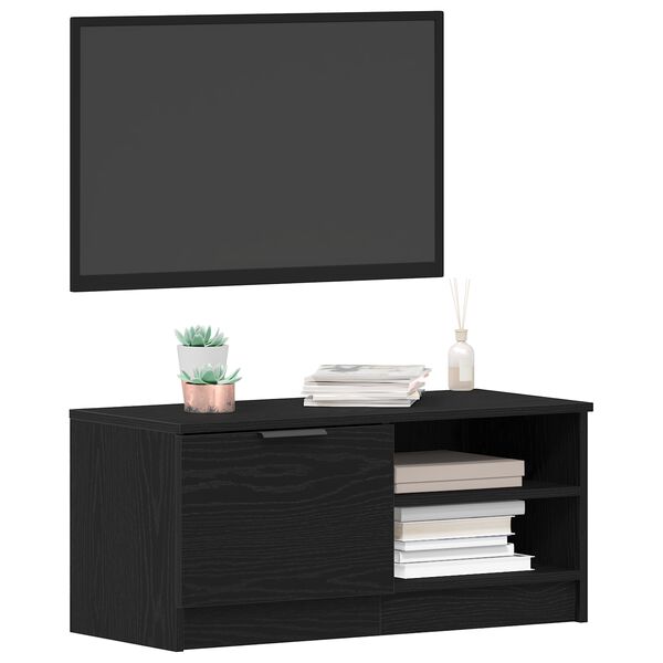 vidaXL TV-Schr&auml;nk Schwarz Eichen-Optik 80 x 35 x 36,5 cm Holzwerkstoff