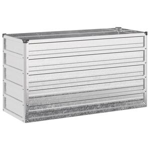 vidaXL Hochbeet im Garten Silber 100 x 40 x 55 cm verzinkt