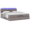 vidaXL Ottoman-Bett mit Matratzen & LEDs Taupe 200x200 cm Stoff