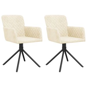 vidaXL Esszimmerst&uuml;hle 2 Stk. Drehbar Creme Samt