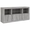 vidaXL Sideboard mit LED-Leuchten Grau Sonoma 142,5x37x67 cm