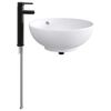 vidaXL Waschbecken mit Wasserhahn und Abfluss Matt Schwarz
