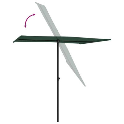 vidaXL Sonnenschirm mit Aluminium-Mast 2x1,5 m Grün