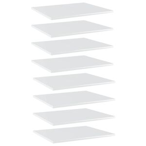 vidaXL B&uuml;cherregal-Bretter 8 Stk. Hochglanz-Wei&szlig; 60x50x1,5 cm