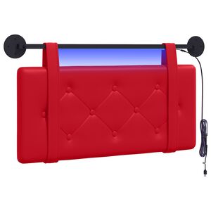vidaXL H&auml;ngendes Kopfteil Mit LED Licht Rot Kunstleder