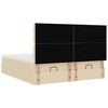 vidaXL Ottoman-Bett mit Matratzen Creme 200x200 cm Stoff