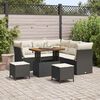 vidaXL Garten-Sofa-Set mit Kissen mit Speicher 8 pcs Schwarz und Creme