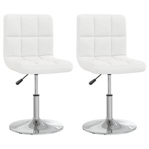 vidaXL Esszimmerst&uuml;hle 2 Stk. Wei&szlig; Kunstleder