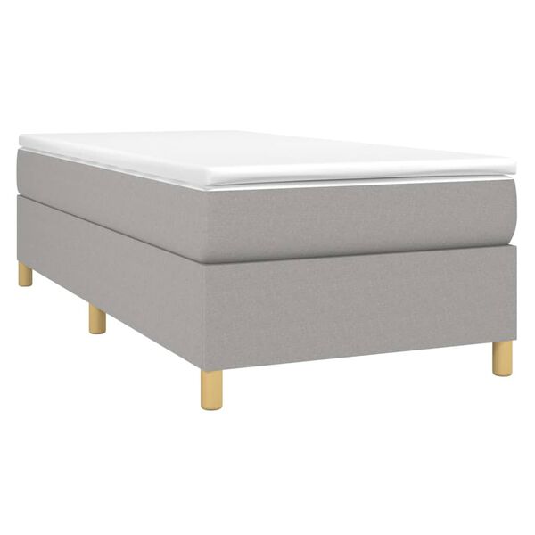vidaXL Boxspringbett mit Matratze Hellgrau 90x190 cm Stoff