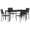 vidaXL Garten Essgruppe 5 stk. Schwarz PE-Rattan