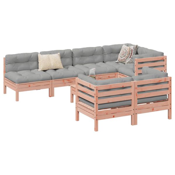 vidaXL 8-tlg. Garten-Sofagarnitur mit Kissen Massivholz Douglasie