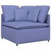 vidaXL Modulares Sofa mit Fu&szlig;hocker Kissen Stoff Jeansblau