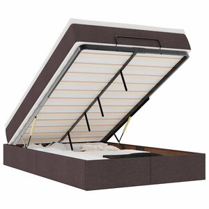 vidaXL Ottoman-Bett mit Matratze Dunkelbraun 120x200 cm Stoff