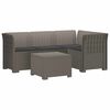 vidaXL 4-Sitzer Garten Sofa mit Kissen Rattan Look PP Hellgrau