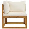 vidaXL 6-tlg. Garten-Lounge-Set mit Auflagen Creme Massivholz Akazie