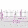 vidaXL Zaun tor mit Schloss Grau 401 x 175,5 cm Stahl