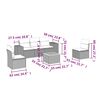 vidaXL 6-tlg. Garten-Sofagarnitur mit Kissen Schwarz Poly Rattan