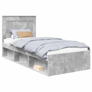 vidaXL Bettrahmen Uni Beton Grau 75 x 190 cm Massives Kiefernholz