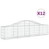 vidaXL Gabionen mit Hochbogen 12 Stk. 200x30x40/60 cm Verzinktes Eisen