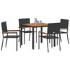 vidaXL Garten Essgruppe 5 pcs Schwarz Poly-Rattan