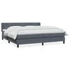 vidaXL Boxspringbett mit Matratze Dunkelgrau 180x220 cm Samt