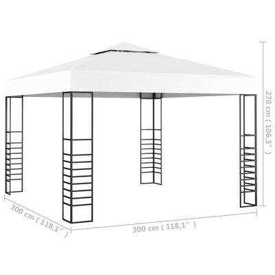 vidaXL Gartenpavillon 3×3 m Weiß