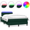 vidaXL Boxspringbett mit Matratze & LED Dunkelgr&uuml;n 120x210 cm Samt