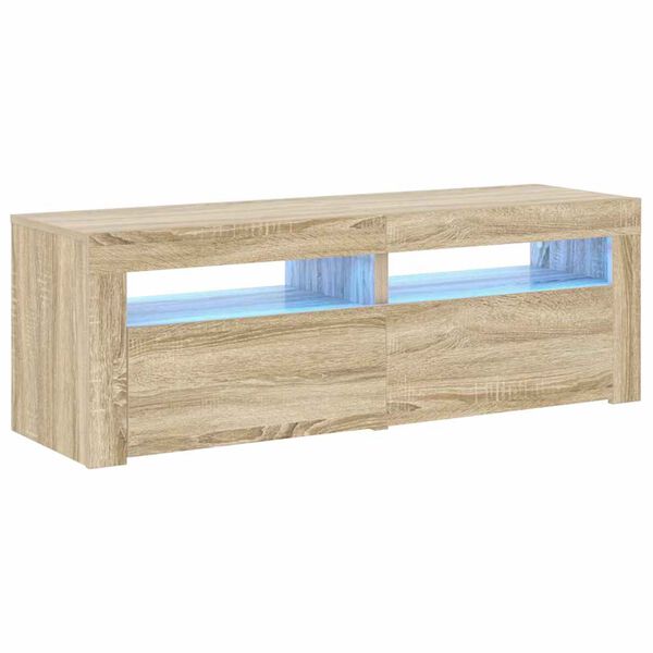 vidaXL TV-Schrank mit LED-Leuchten Sonoma-Eiche 120x35x40 cm