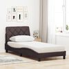 vidaXL Bett mit Matratze Dunkelbraun 90x200 cm Stoff
