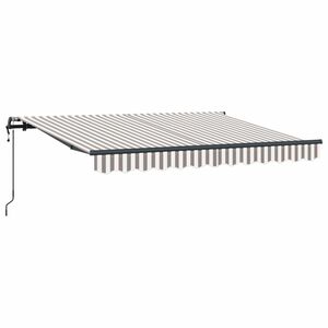 vidaXL Ausziehbare Markise Hellgrau und Wei&szlig; 500 x 350 cm