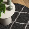 vidaXL Shaggy-Teppich PAMPLONA Hochflor Modern Schwarz Creme Ø 280 cm