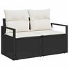 vidaXL Sofa Set mit Kissen 11 pcs Schwarz Poly-Rattan