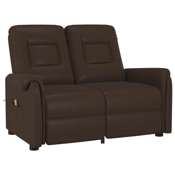 vidaXL 2-Sitzer Massagesessel Braun Kunstleder